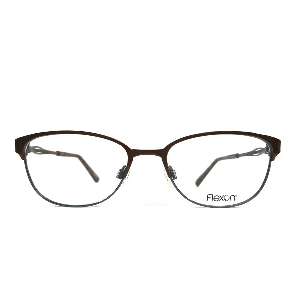 Flexon Eyeglasses Frames CLAUDETTE 210 Brown Teal Blue Cat Eye 52-18-135
